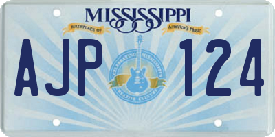 MS license plate AJP124