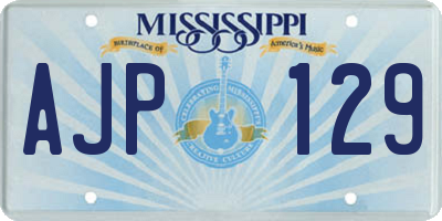 MS license plate AJP129