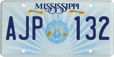 MS license plate AJP132