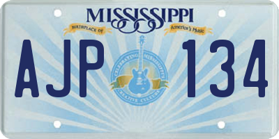 MS license plate AJP134