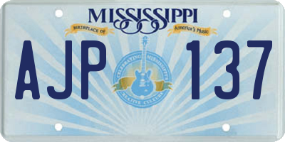 MS license plate AJP137