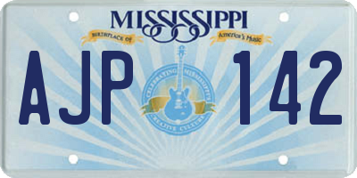MS license plate AJP142