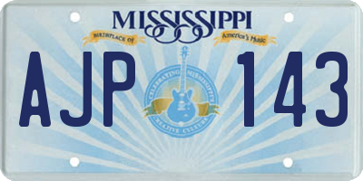 MS license plate AJP143