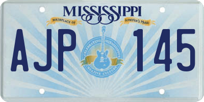 MS license plate AJP145
