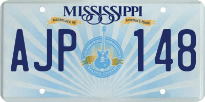 MS license plate AJP148