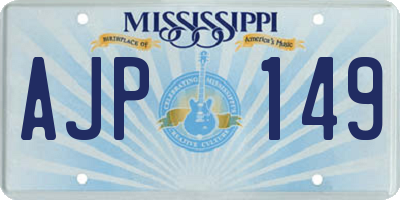 MS license plate AJP149