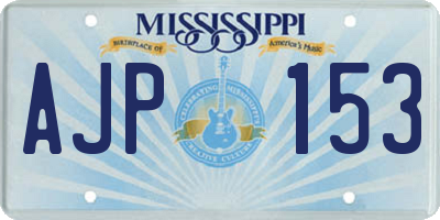 MS license plate AJP153