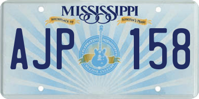 MS license plate AJP158