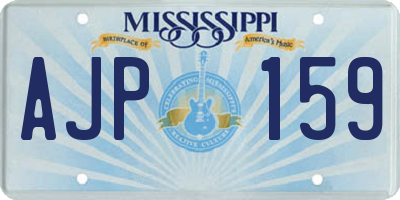 MS license plate AJP159