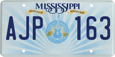 MS license plate AJP163