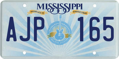 MS license plate AJP165