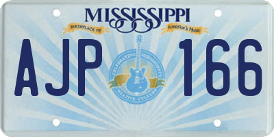 MS license plate AJP166
