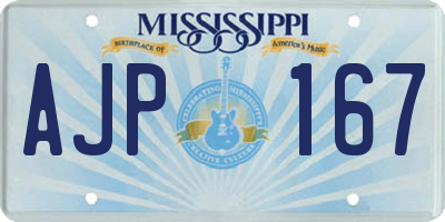 MS license plate AJP167