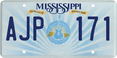 MS license plate AJP171