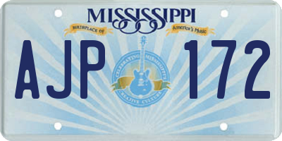 MS license plate AJP172