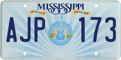 MS license plate AJP173