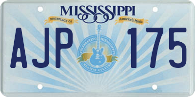 MS license plate AJP175