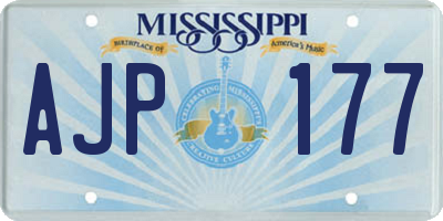 MS license plate AJP177