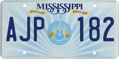 MS license plate AJP182