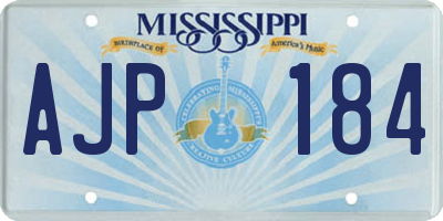 MS license plate AJP184