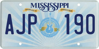 MS license plate AJP190
