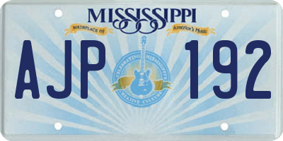 MS license plate AJP192