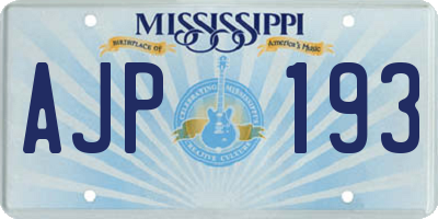 MS license plate AJP193