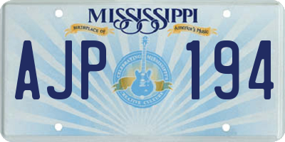 MS license plate AJP194