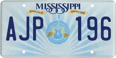 MS license plate AJP196