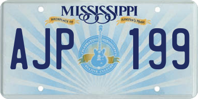 MS license plate AJP199