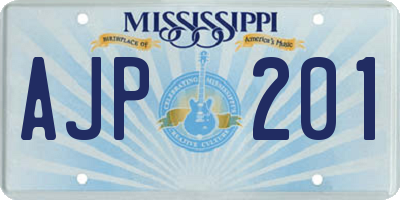 MS license plate AJP201