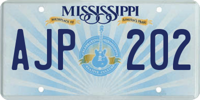 MS license plate AJP202