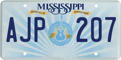 MS license plate AJP207