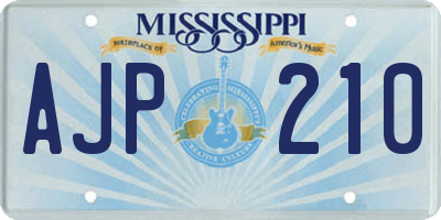 MS license plate AJP210