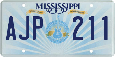 MS license plate AJP211
