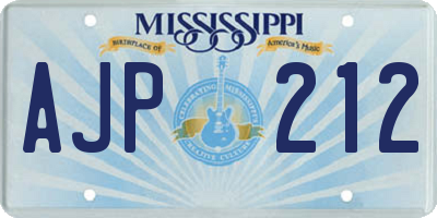MS license plate AJP212