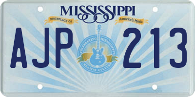 MS license plate AJP213