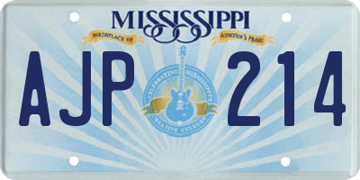 MS license plate AJP214