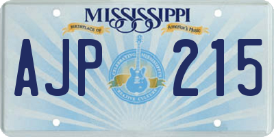 MS license plate AJP215