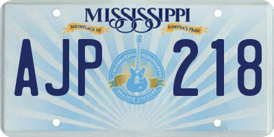 MS license plate AJP218