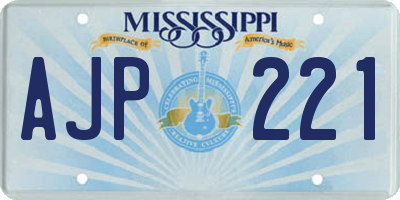 MS license plate AJP221