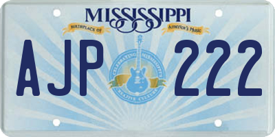 MS license plate AJP222