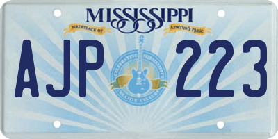 MS license plate AJP223