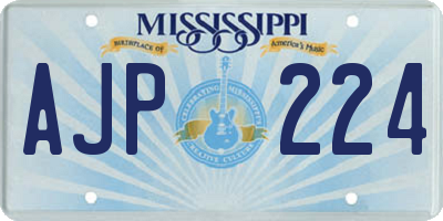 MS license plate AJP224