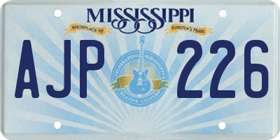 MS license plate AJP226