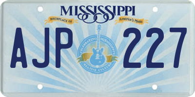 MS license plate AJP227