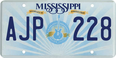 MS license plate AJP228