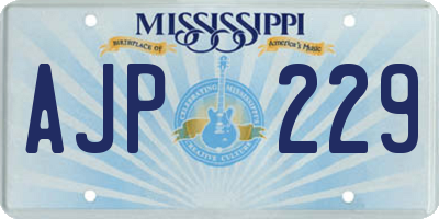 MS license plate AJP229