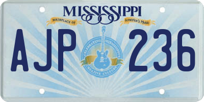 MS license plate AJP236