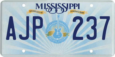 MS license plate AJP237